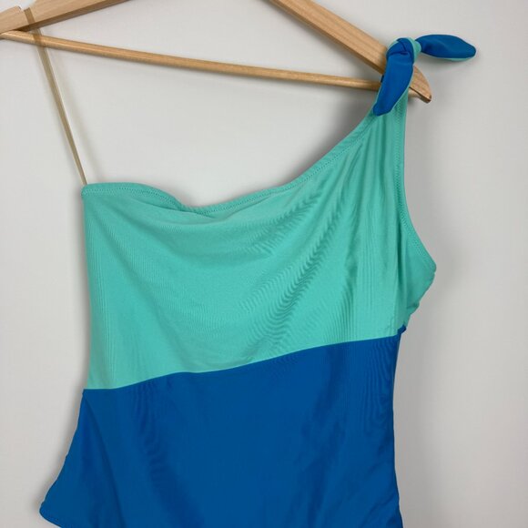 Old Navy Women's Color Block One Shoulder One Piece Swimsuit, Size M - Picture 2 of 7